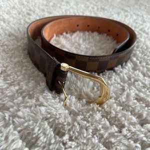 Louis Vuitton Damier Ebene riveted 35mm belt 90cm